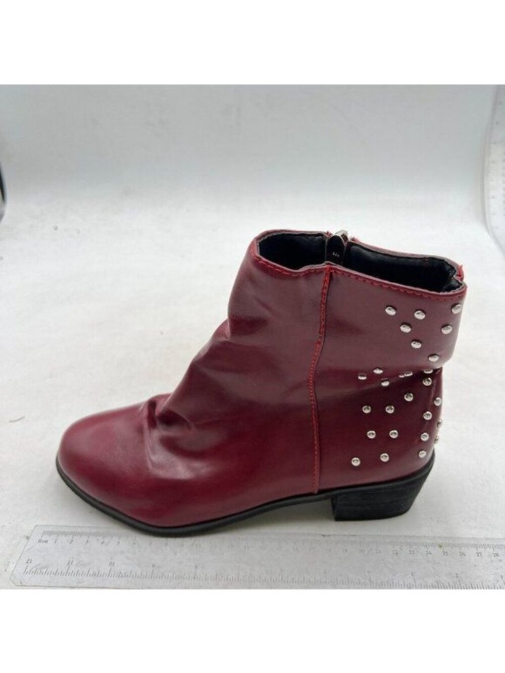 Combat Boots Mid-calf Military Winter Boot for Women Rivet Red
